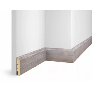 Плинтус Cosca Decor WP07, экошпон, дуб Старинный серый 80х16х2400 мм