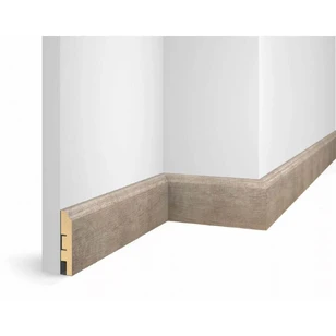 Плинтус Cosca Decor WP07, экошпон, дуб Серо-коричневый 80х16х2400 мм