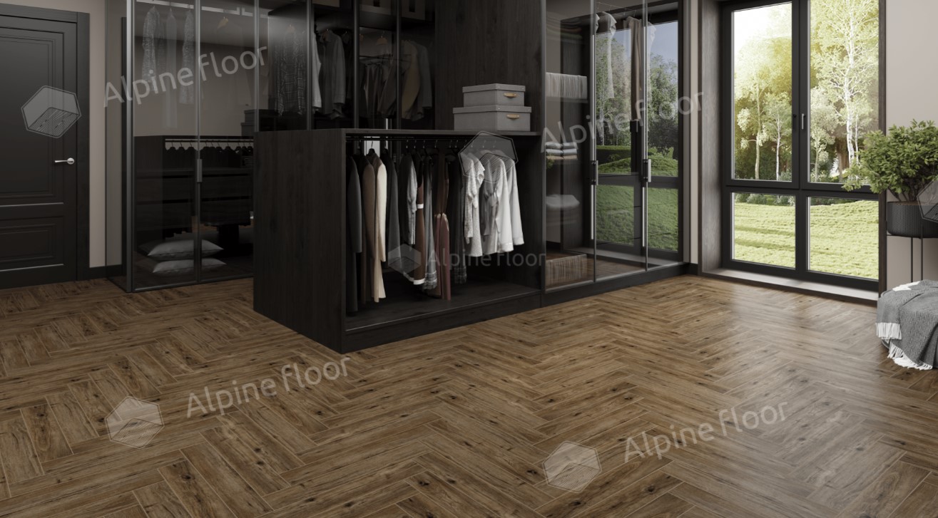 Ламинат Ламинат Alpine Floor Herringbone 8 Pro Дуб Бордо LF102-10