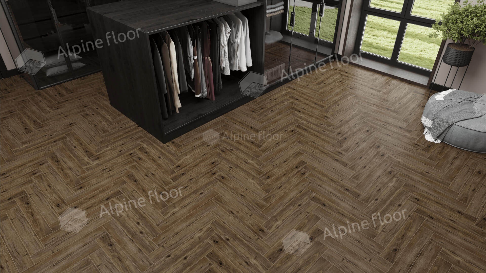 Ламинат Ламинат Alpine Floor Herringbone 8 Pro Дуб Бордо LF102-10
